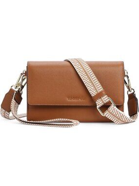 〽️Women's Brown Wristlet Phone Mini Purse Small Vegan Leather Crossbody Bags
